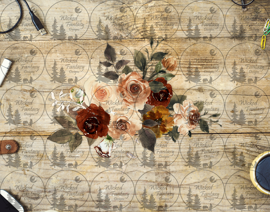 UVDTF Rust and Cream Florals