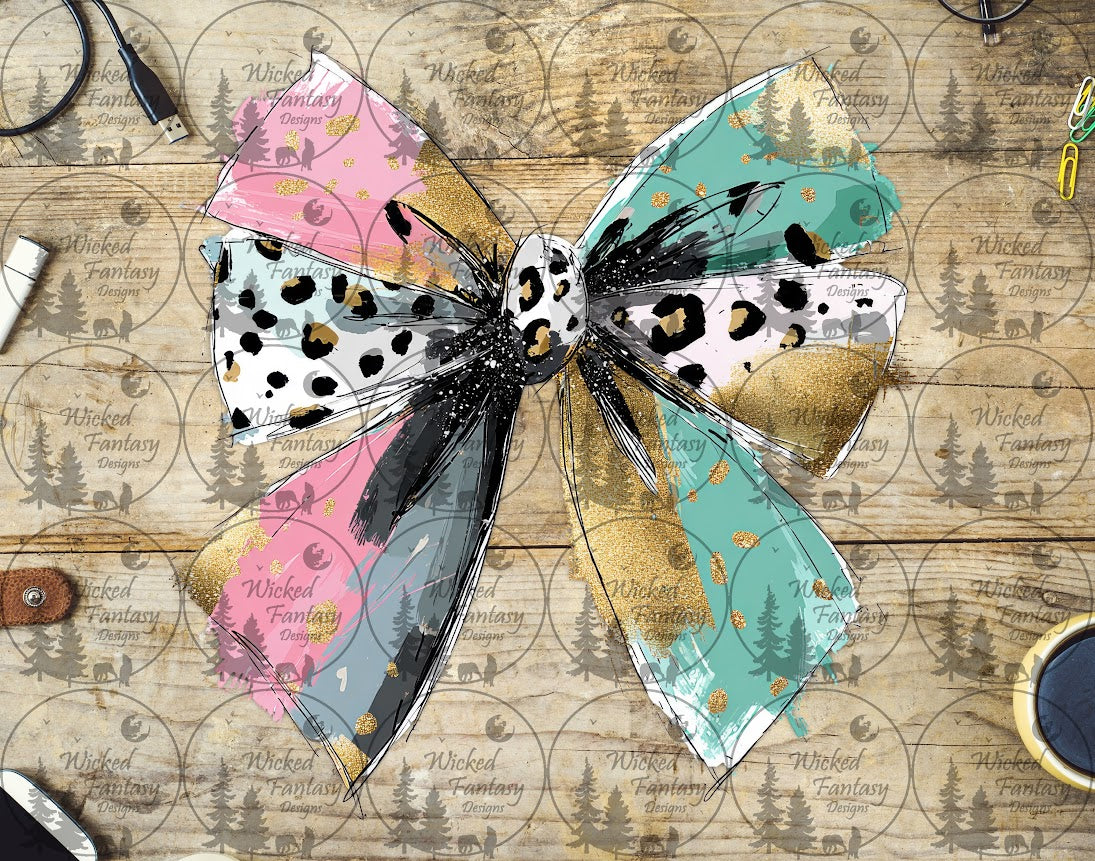 UVDTF Wild Lux Brushstroke Bow