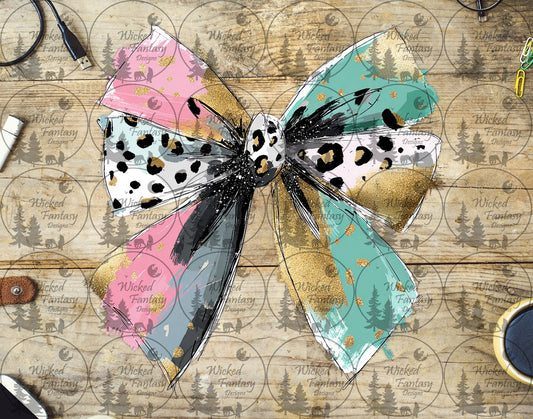 UVDTF Wild Lux Brushstroke Bow