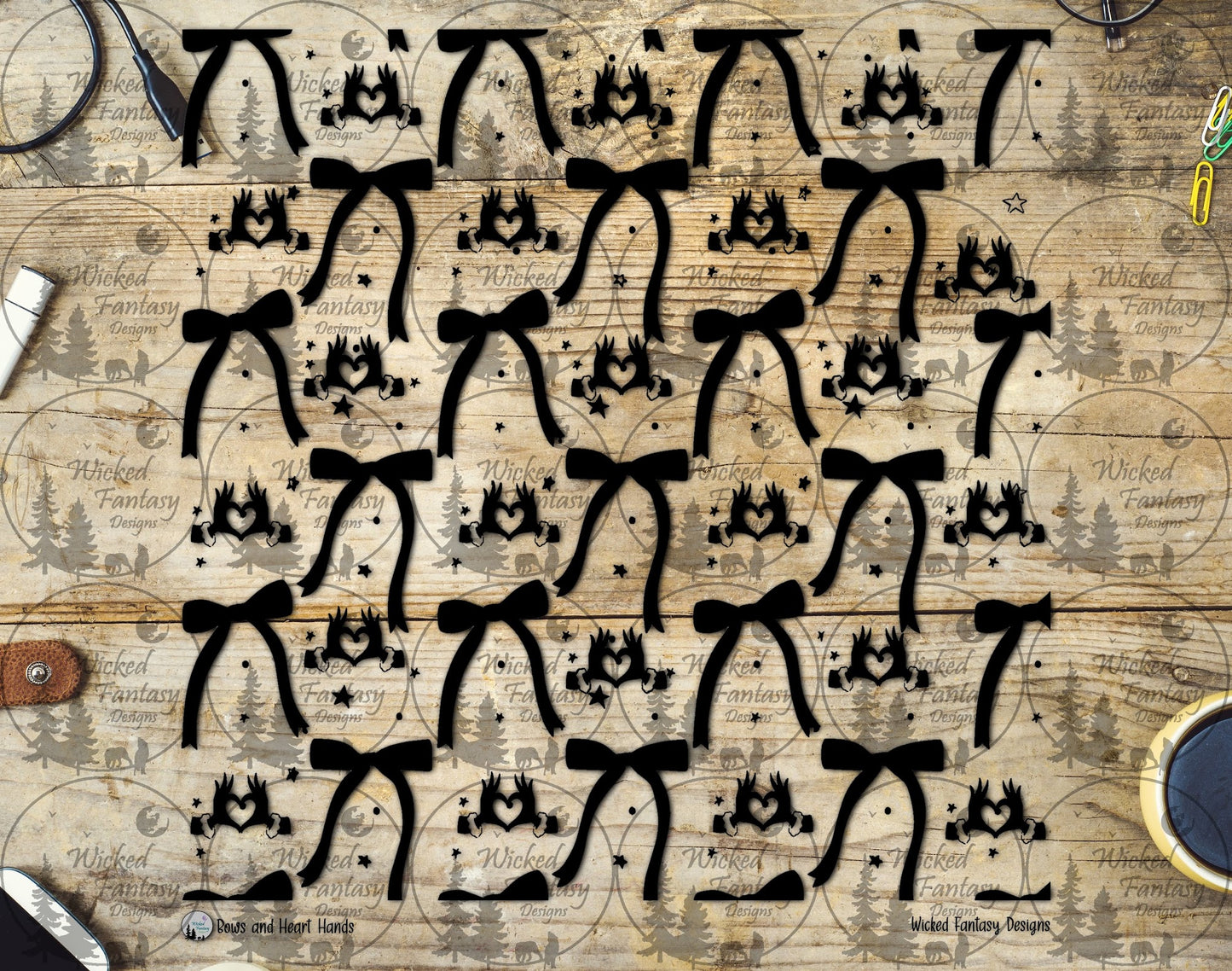 UVDTF Bows and Heart Hands 20oz 30oz 10"x10"