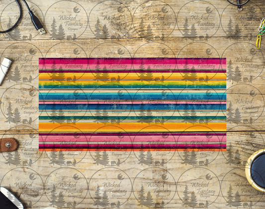 UVDTF Pink Teal and Yellow Serape Striping 6x12" element