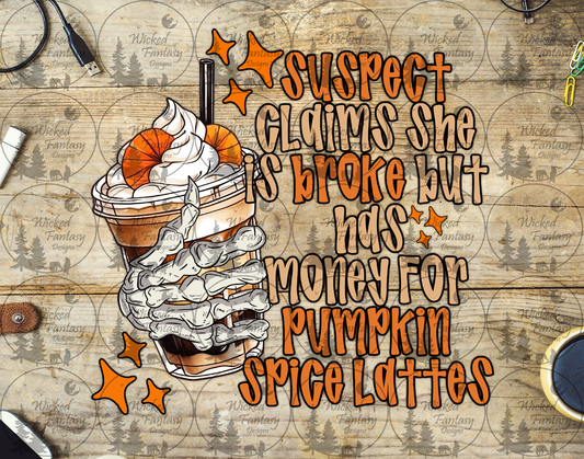 UVDTF Suspect Claims She is Broke Pumpkin Spice Lattes