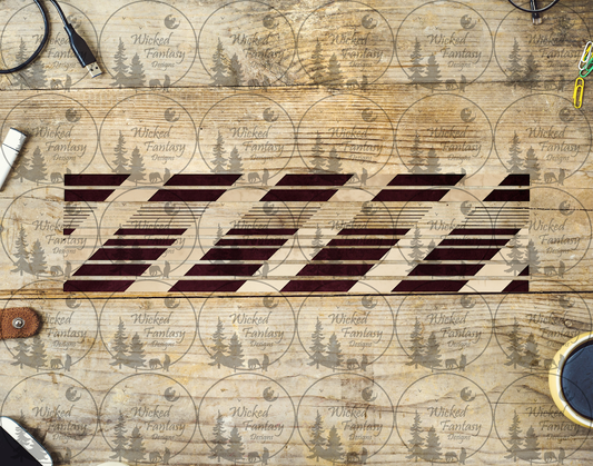 UVDTF Burgundy and Tan Diagonals 12"long  Narrow Striping Element