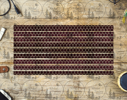 UVDTF Burgundy Gold Striping 6x12" element