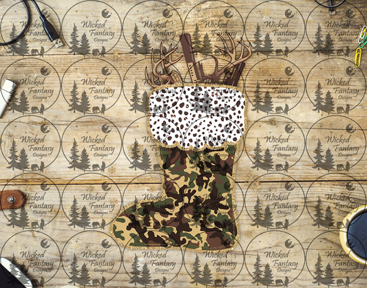 UVDTF Camo Christmas Stocking