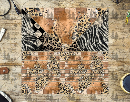 UVDTF Grunge Animal Prints Triangles and Striping 20oz 30oz 10"x10" Element