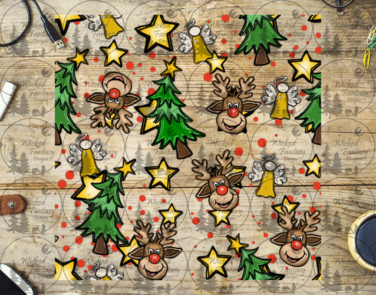 UVDTF Cute Reindeer and Angels 2026 20oz 30oz 10"x10"