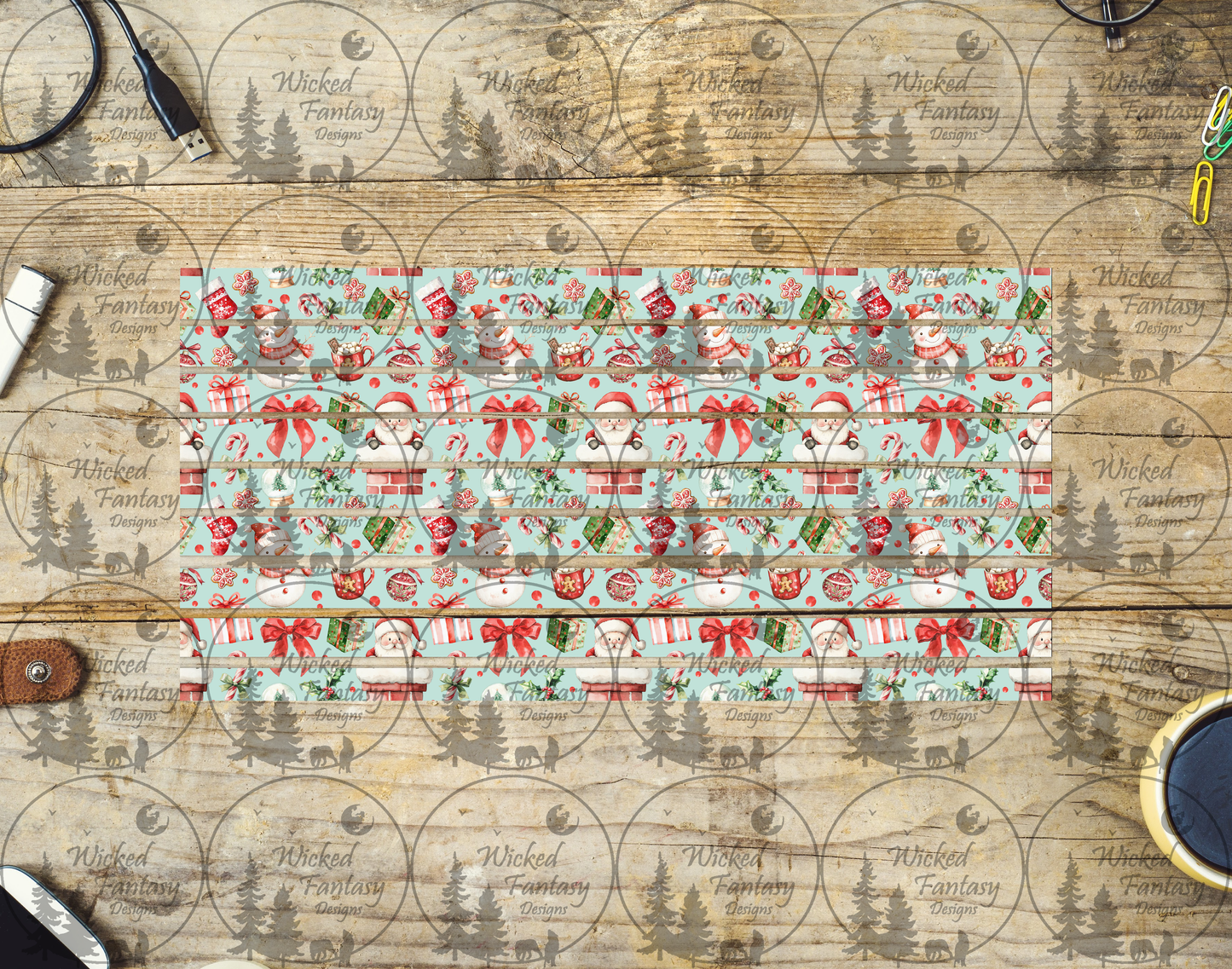 UVDTF Cute Santa Stripes 6x12" Striping element