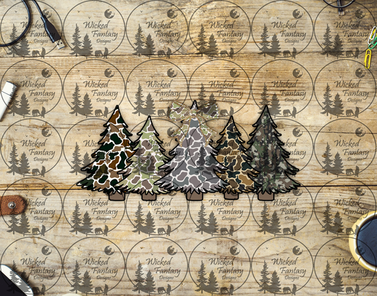 UVDTF Camo Christmas Trees 16oz 40oz