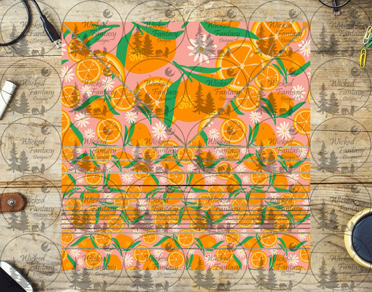 UVDTF Oranges Triangles and Striping 20oz 30oz 10"x10" Element Sheet