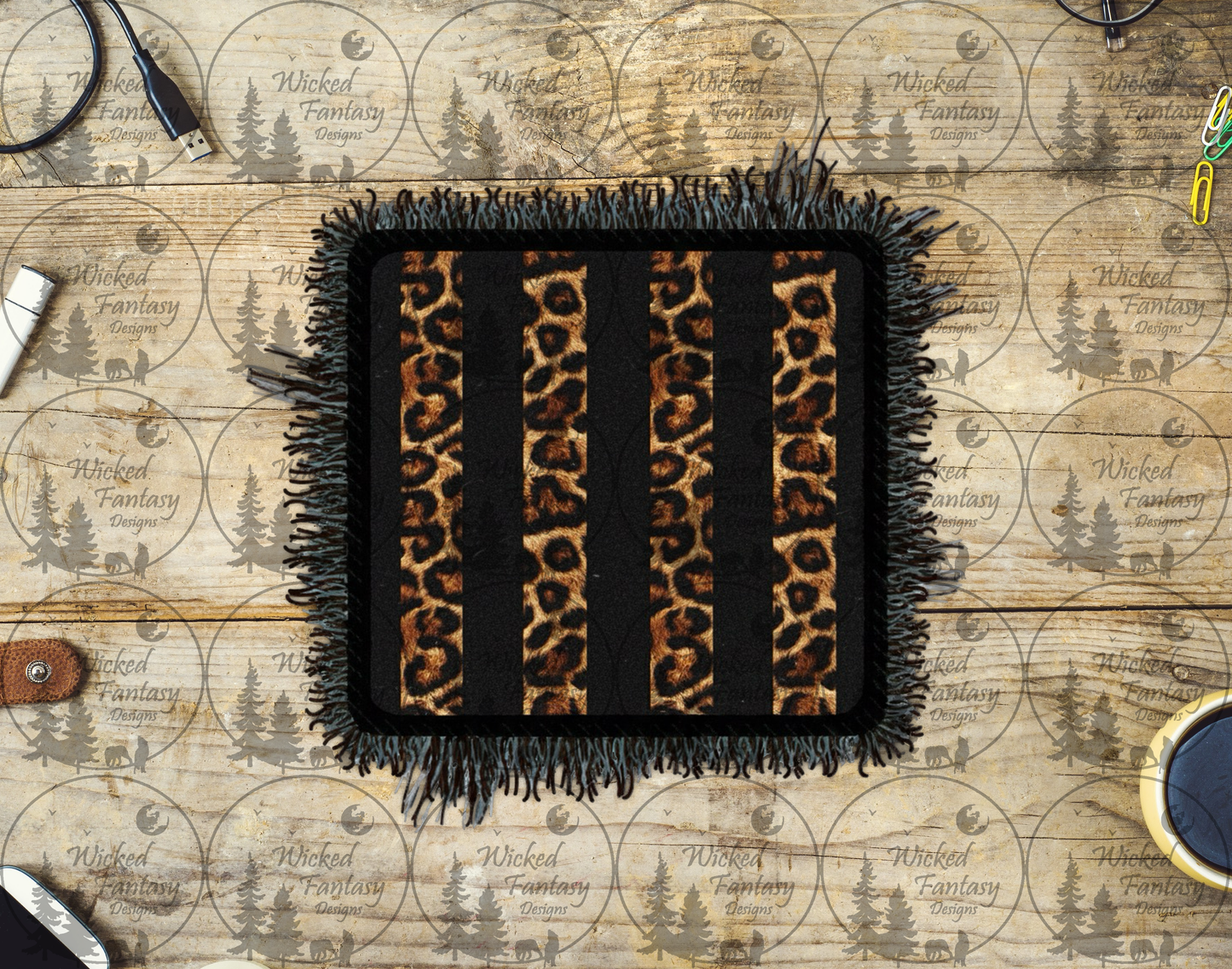 UVDTF Black Leopard Striped Patch