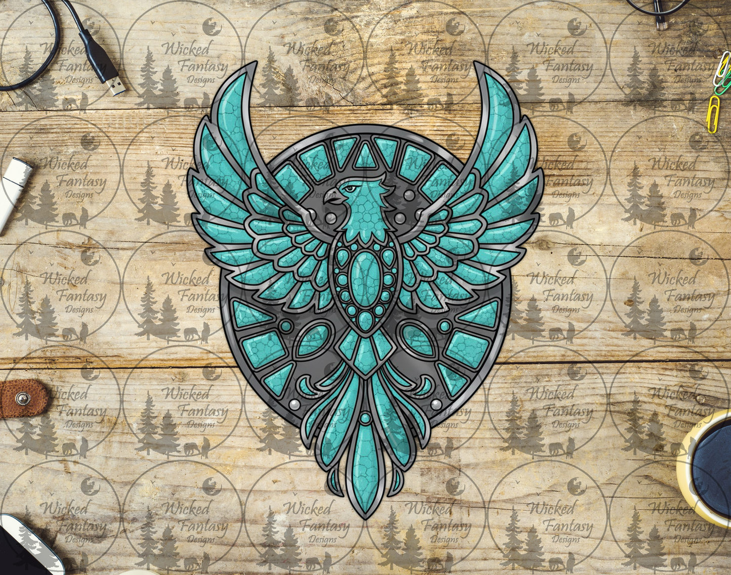 UVDTF Eagle Turquoise Concho