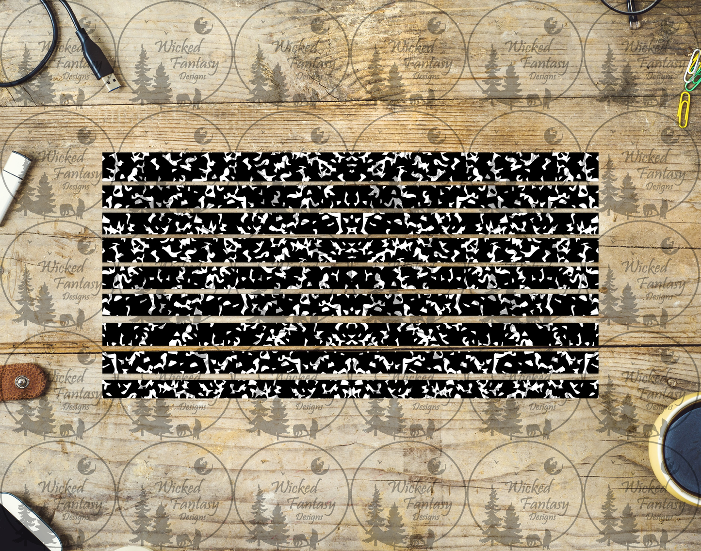 UVDTF Composition Book 6x12" Striping element