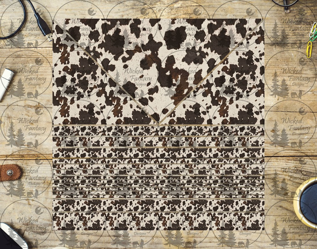 UVDTF Cow Hide Triangles and Striping 20oz 30oz 10"x10" Element Sheet