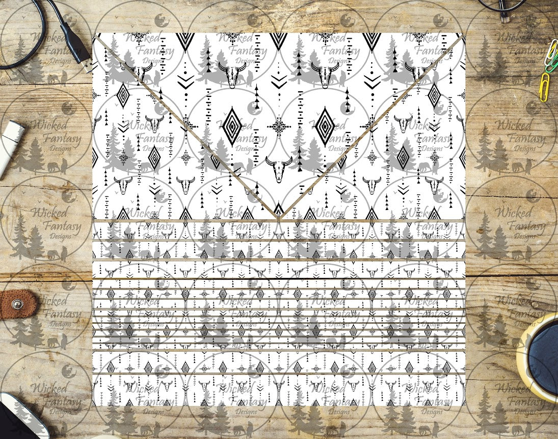 UVDTF Cowgirl Diamonds Triangles and Striping 20oz 30oz 10"x10" Element Sheet