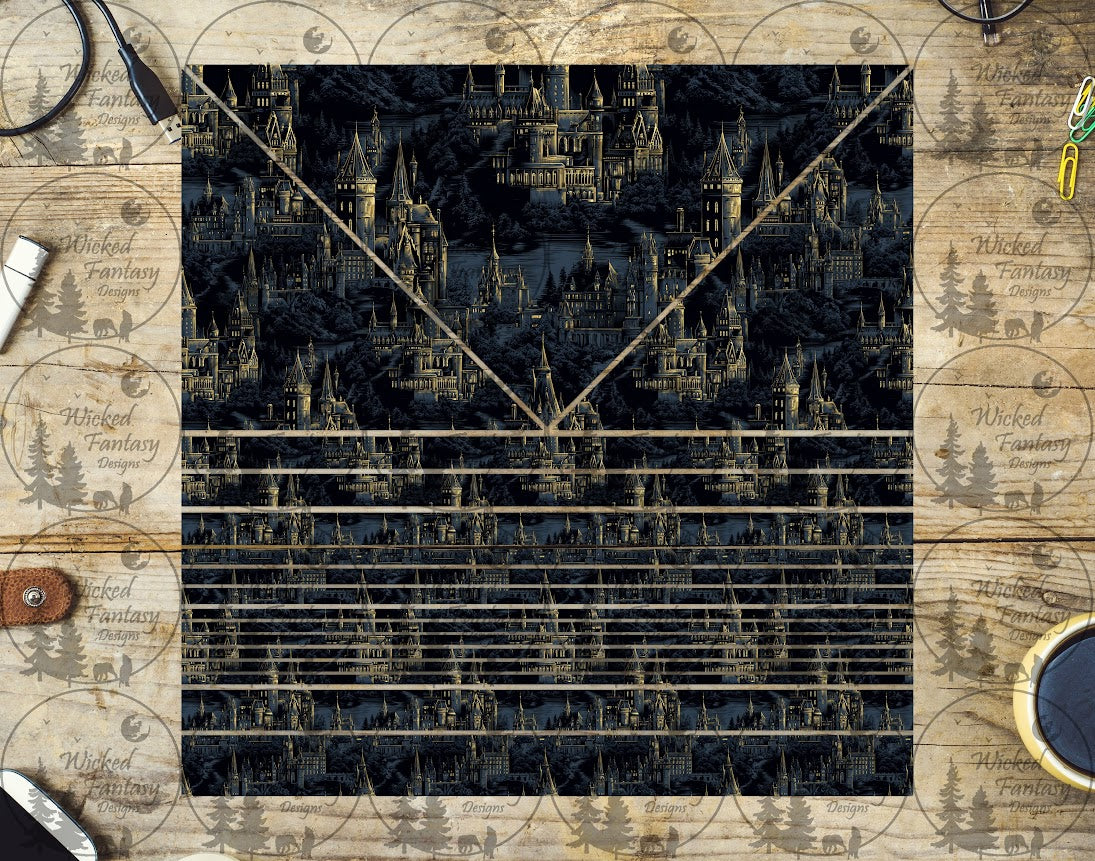 UVDTF Moonlit Castle Triangles and Striping 20oz 30oz 10"x10" Element