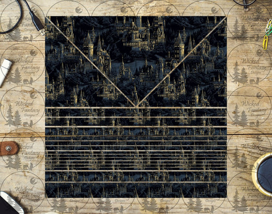 UVDTF Moonlit Castle Triangles and Striping 20oz 30oz 10"x10" Element