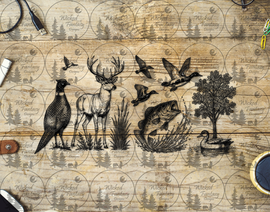 UVDTF Woodland Animal Line Art