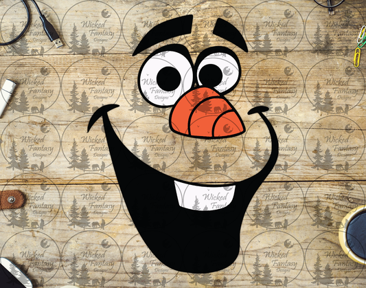 UVDTF Smiling Face With Carrot Nose