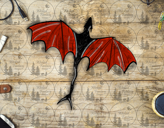 UVDTF Black Dragon with Red Wings