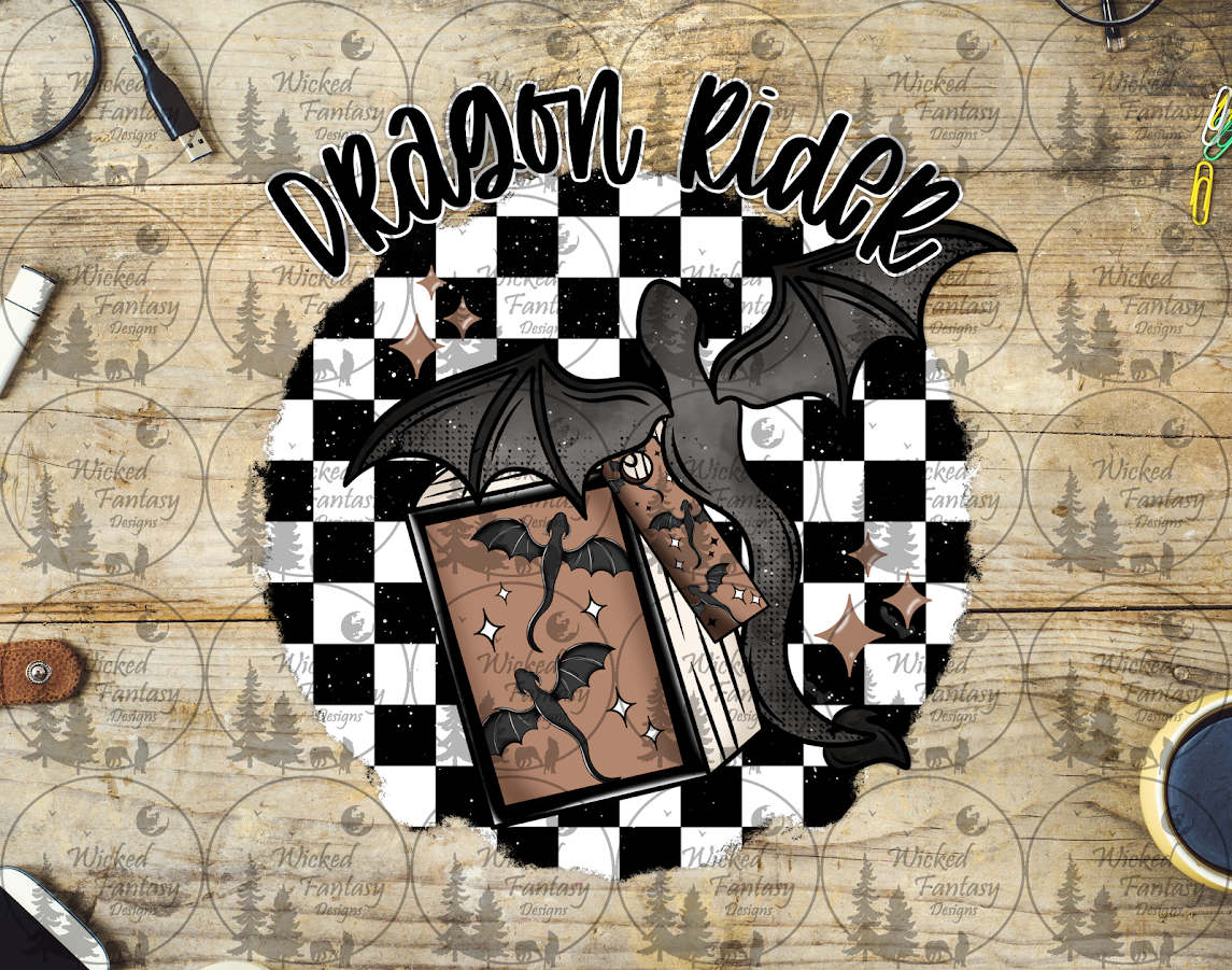 UVDTF Dragon Rider Black Dragon and Book