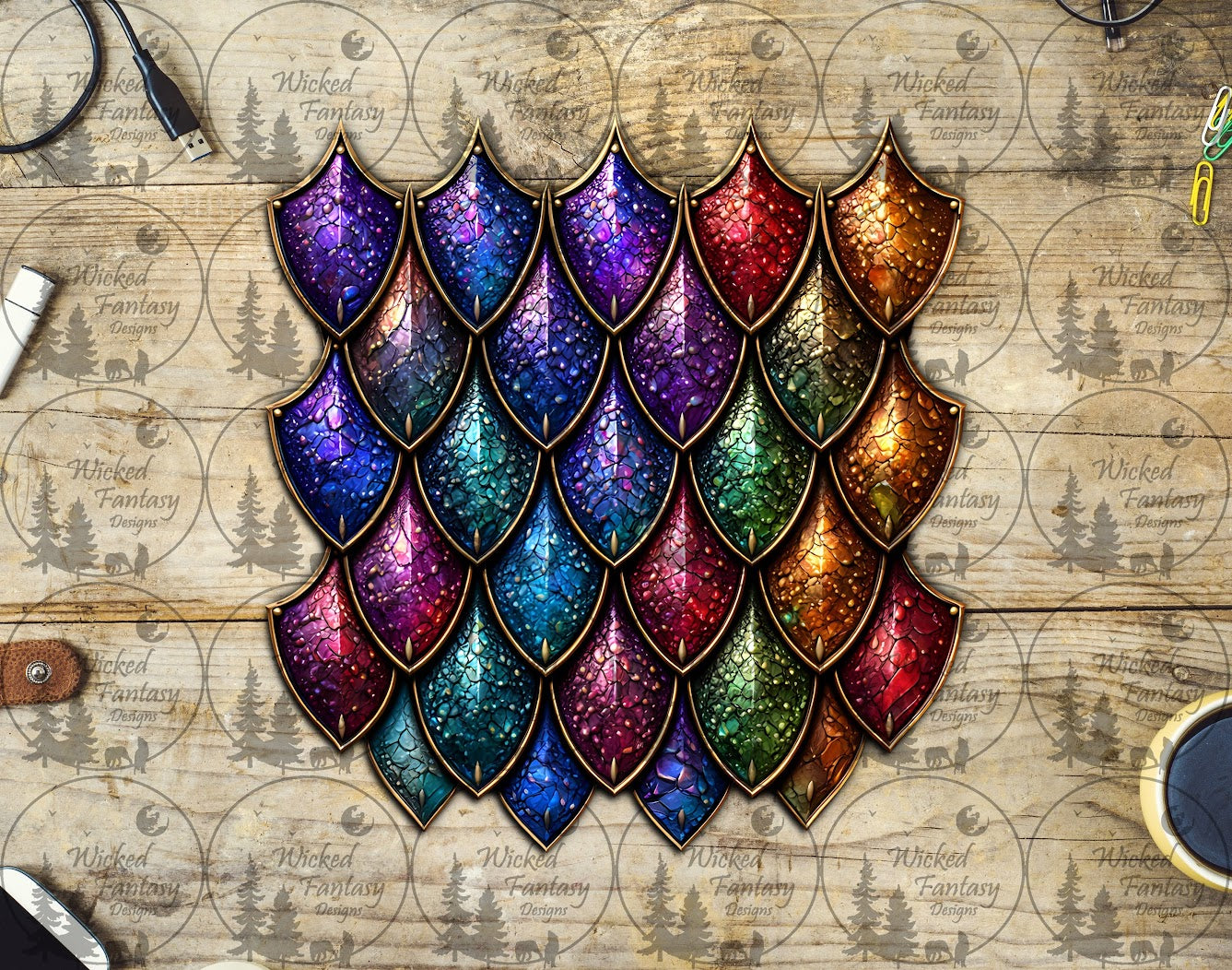 UVDTF Colorful Dragon Scale Group