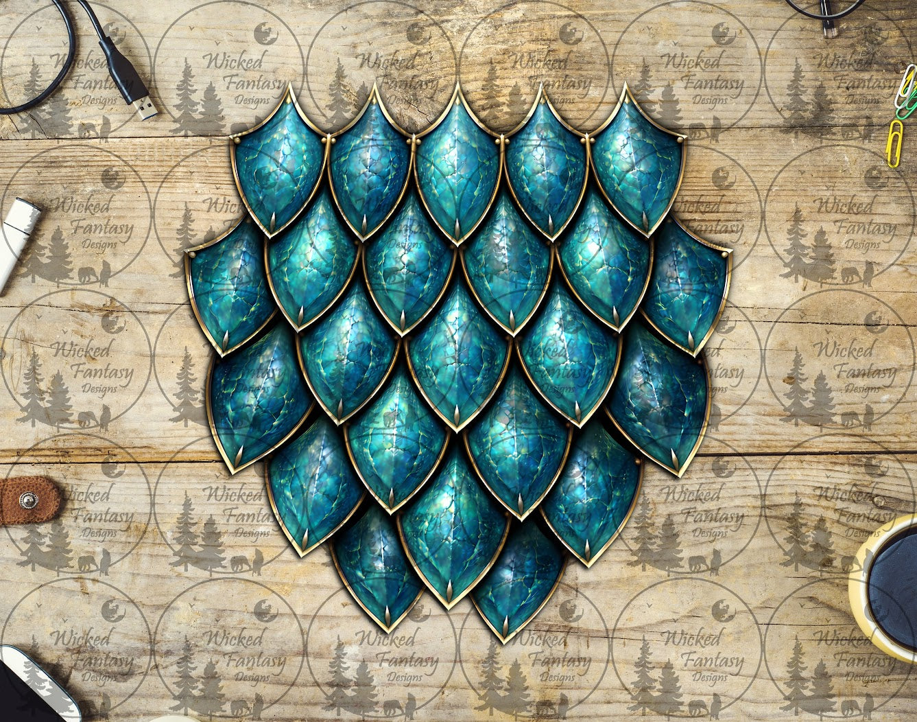 UVDTF Teal Dragon Scale Group
