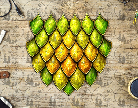 UVDTF Green Yellow Gradient Dragon Scale Group