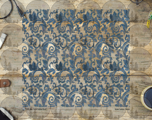 UVDTF Dusty Blue Textured Tooled Leather 20oz 30oz 10"x10"