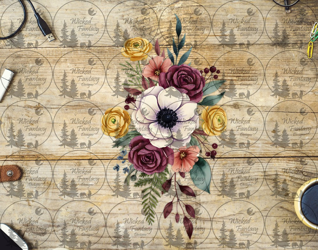 UVDTF Pink and Yellow Floral Arrangement