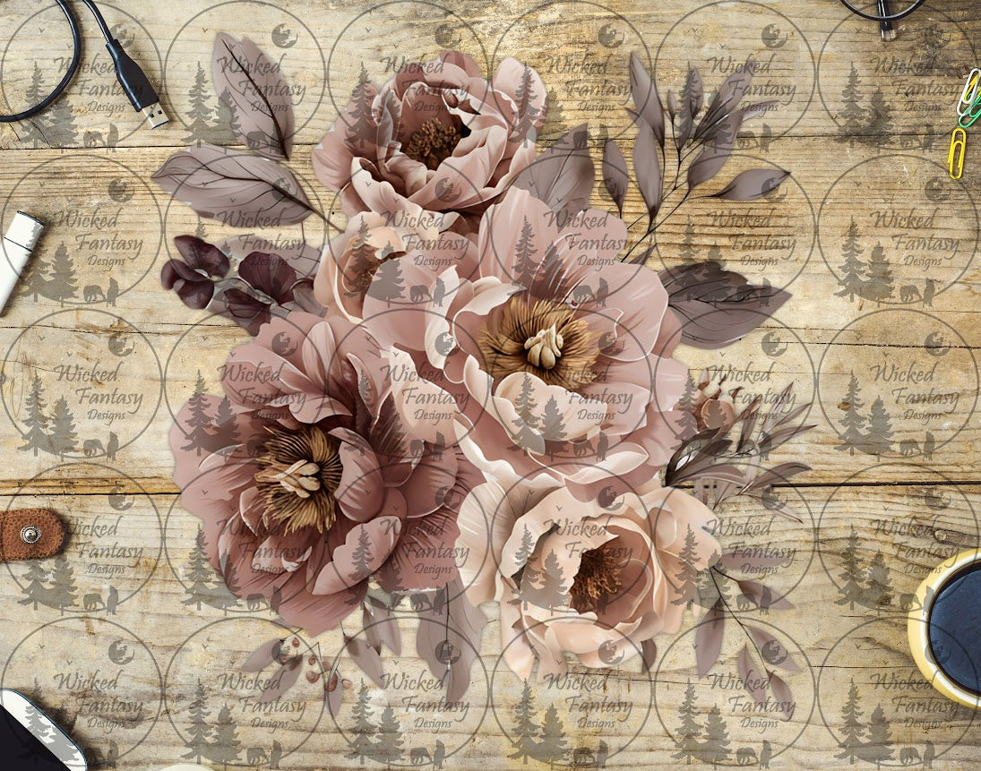 UVDTF Dusty Pink Floral Arrangement