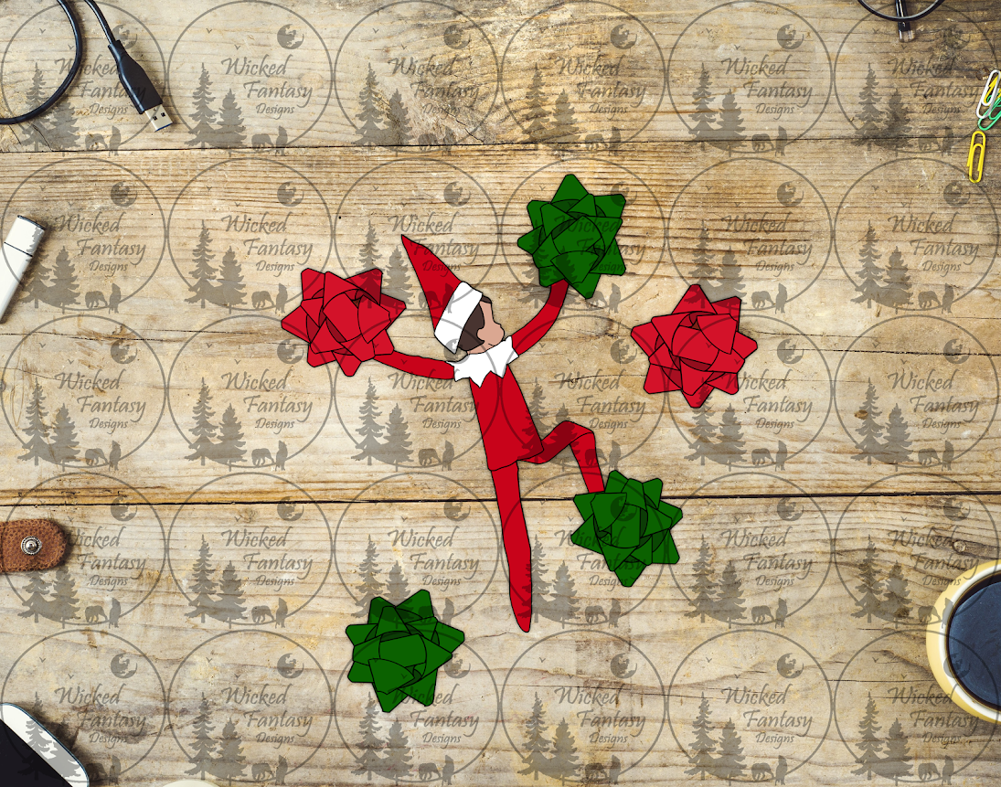 UVDTF Elf Climbing Up Bows