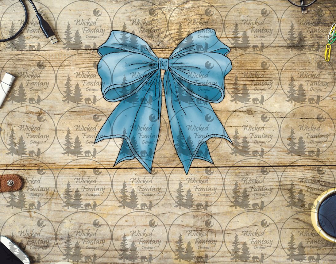 UVDTF Light Blue Bow