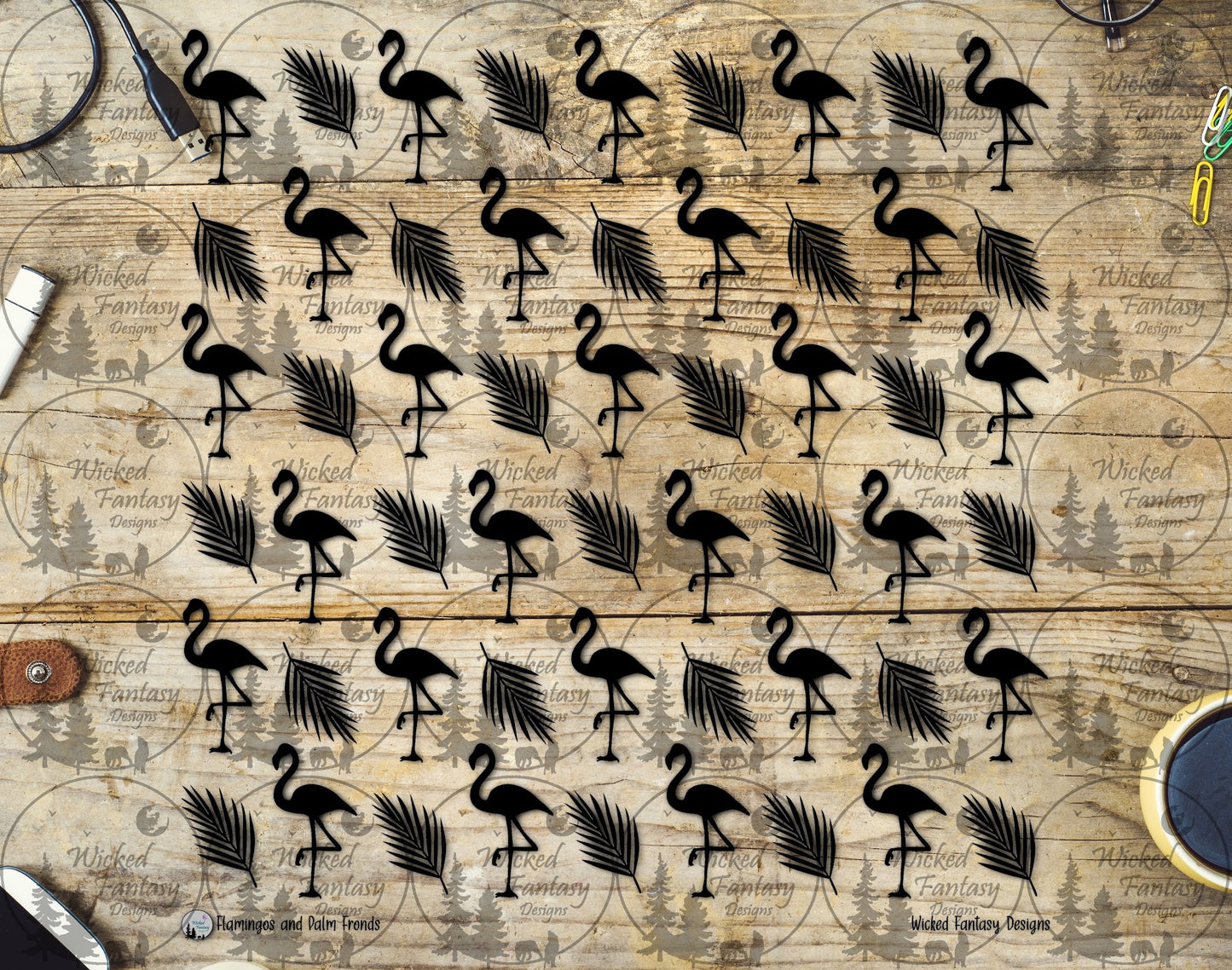 UVDTF Flamingos and Palm Fronds 20oz 30oz 10"x10"