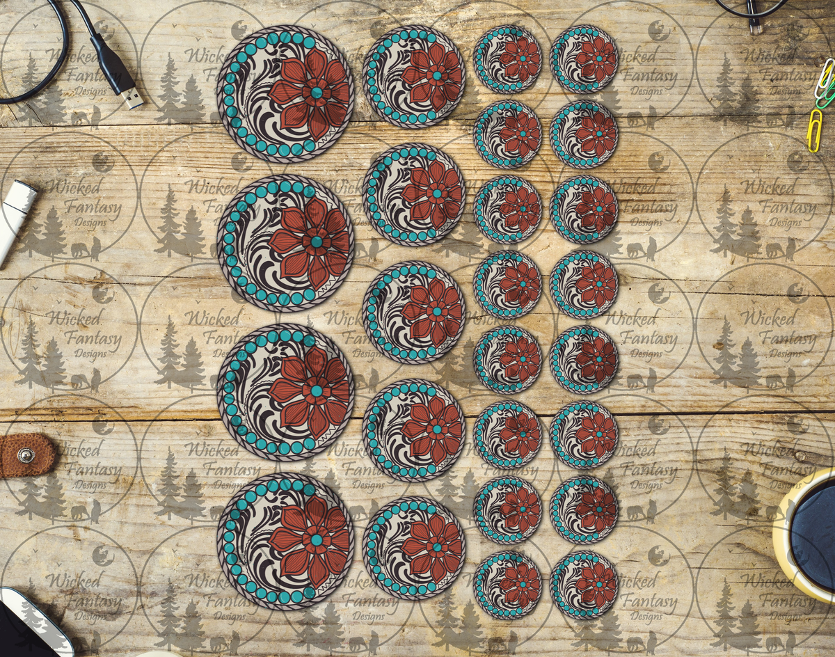 UVDTF Floral Conchos Elements 11" x 6"