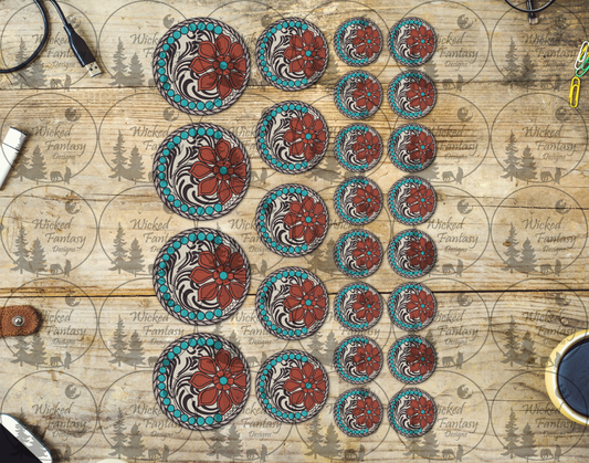 UVDTF Floral Conchos Elements 11" x 6"