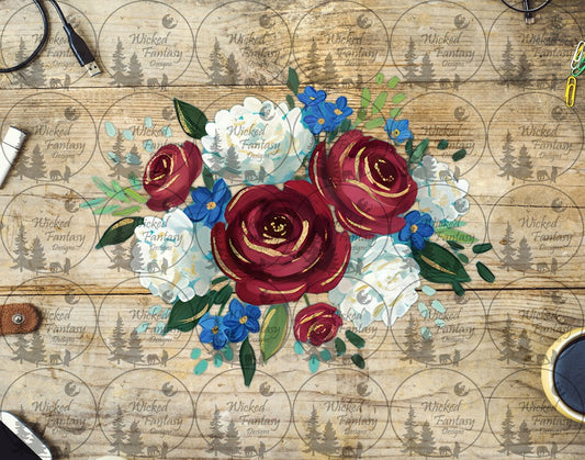UVDTF Painted Roses Floral Arrangement