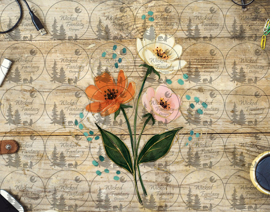 UVDTF Flowers with Dots