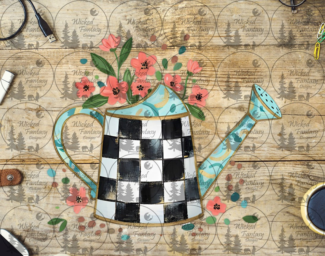 UVDTF Checkered Watering Can