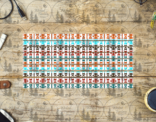 UVDTF White Diamonds Aztec Striping 6x12" element
