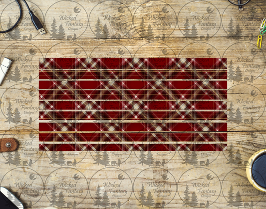 UVDTF Red White and Black Plaid 6x12" Striping element