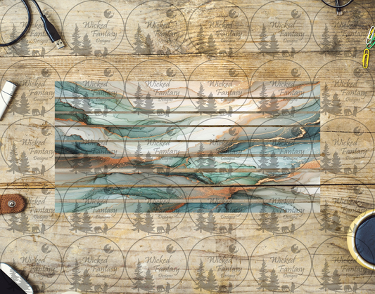 UVDTF Green and Blue Marble Striping 6x12" element