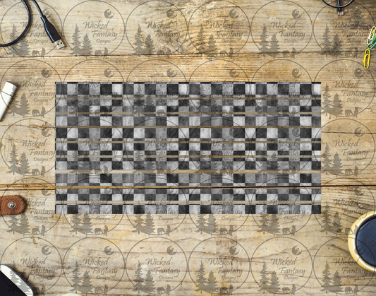UVDTF Grunge Checkered Striping 6x12" element
