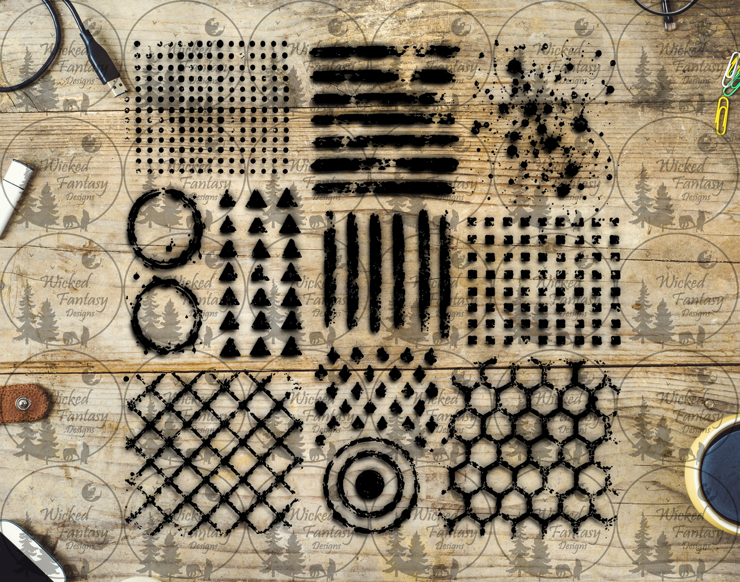 UVDTF Grunge Textures III 11x11"  Element Sheet
