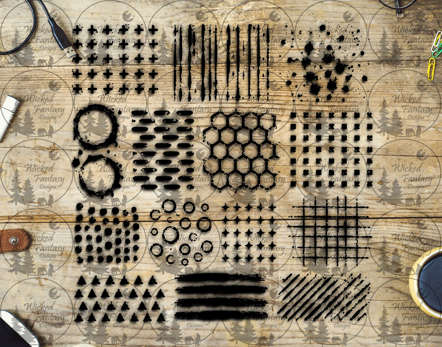 UVDTF Grunge Textures IV 11x11" Element Sheet