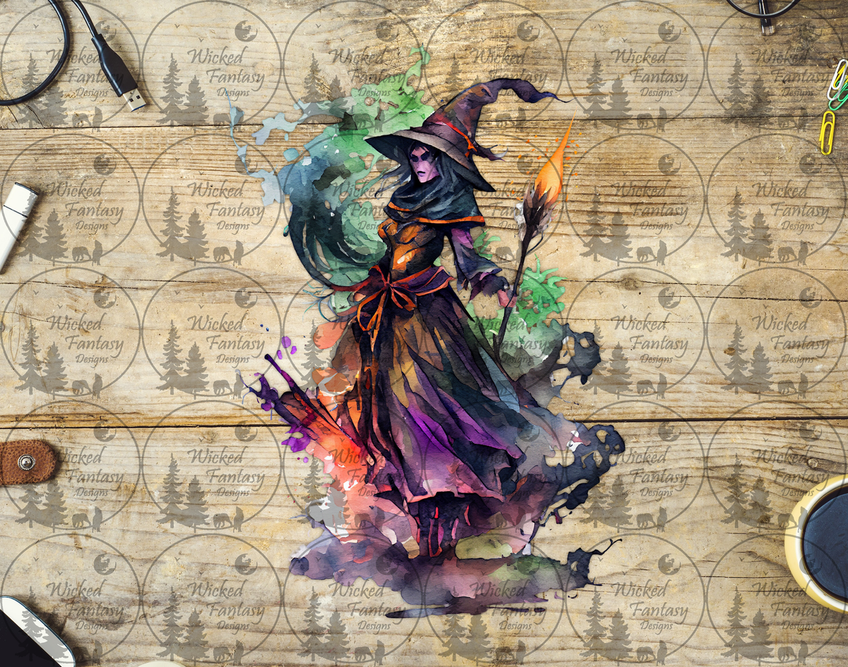 UVDTF Colorful Spooky Witch