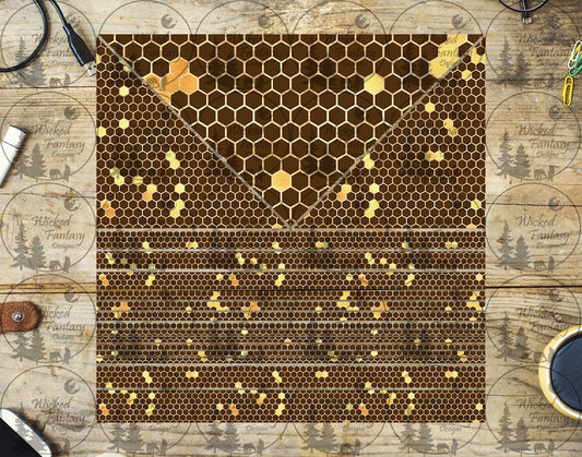 UVDTF Honeycomb Triangles and Striping 20oz 30oz 10"x10" Element Sheet