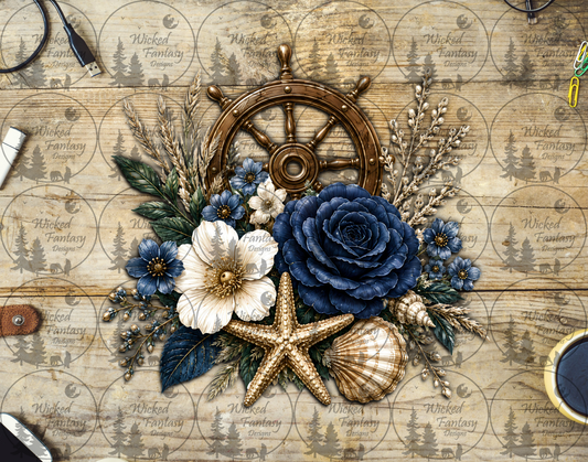 UVDTF Nautical Navy Roses