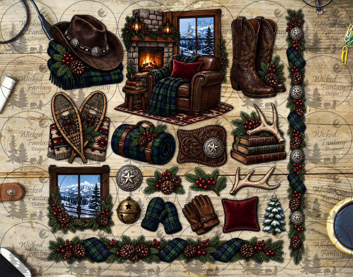 UVDTF Plaid Cowboy Christmas Multimedia Element Sheet
