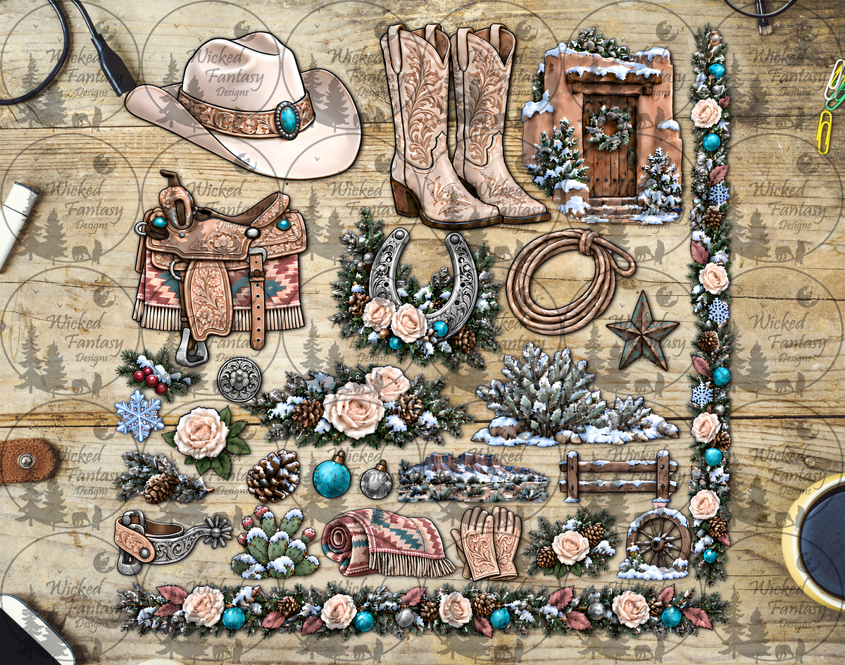UVDTF Adobe Cowgirl Christmas Multimedia Element Sheet